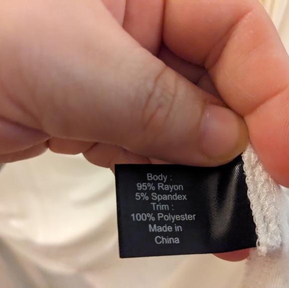 Lane Bryant white, hi-lo, 3/4 sleeve top, size 22/24 - Picture 9 of 12